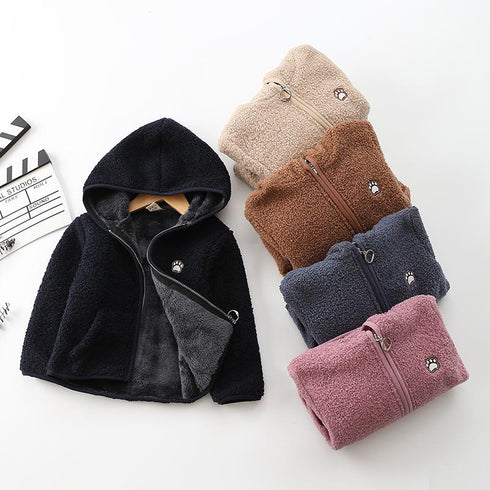 Flannel Hooded Cardigan Coat